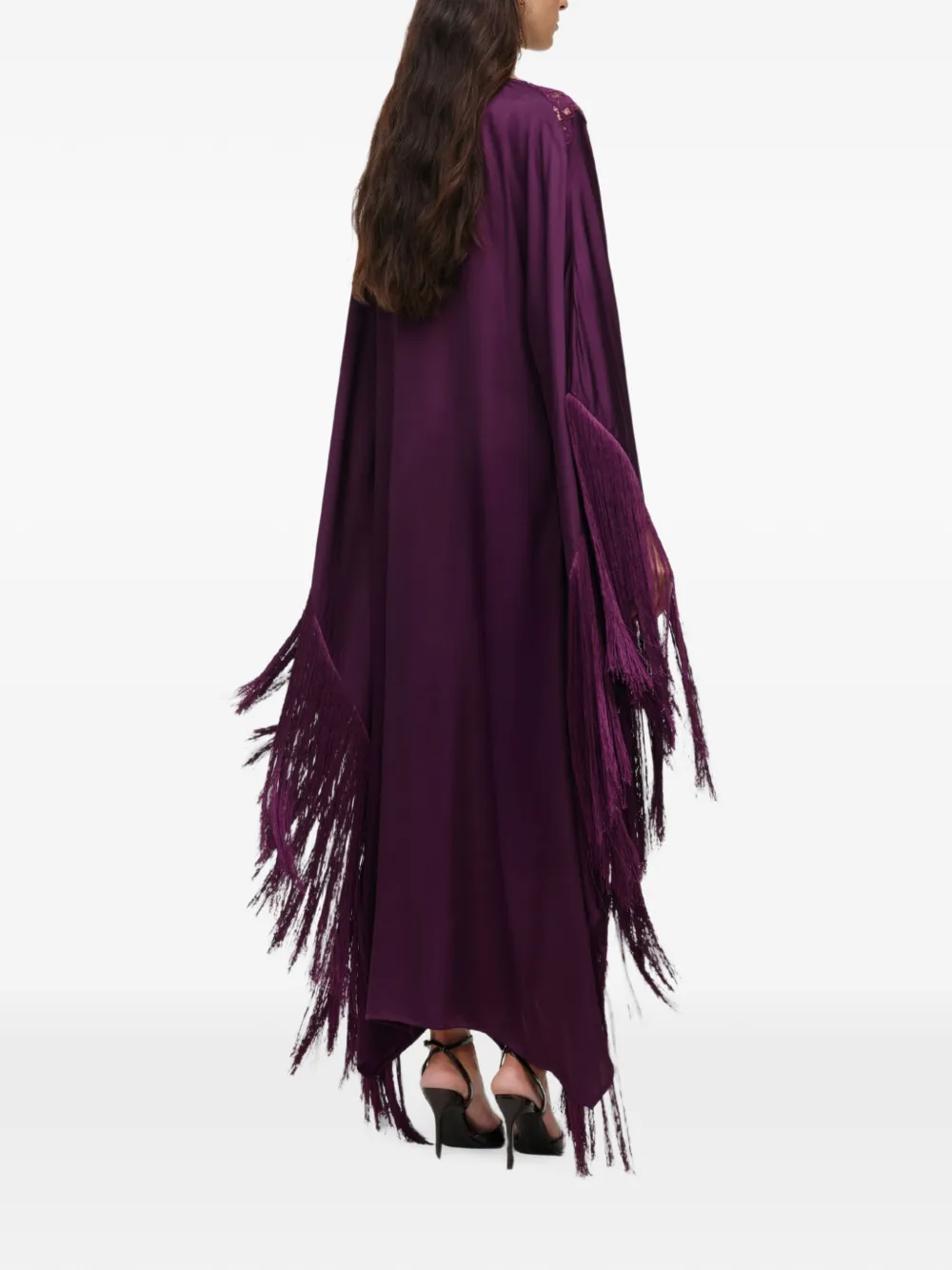 Self-Portrait fringed kaftan Paars