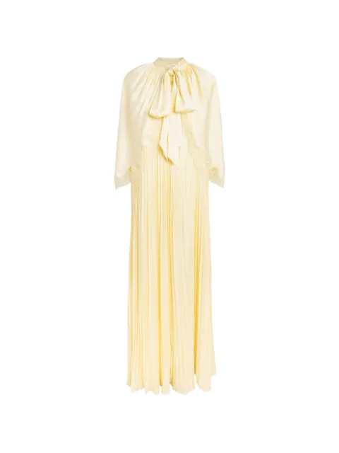 Self-Portrait lace-trim tie-neck maxi dress