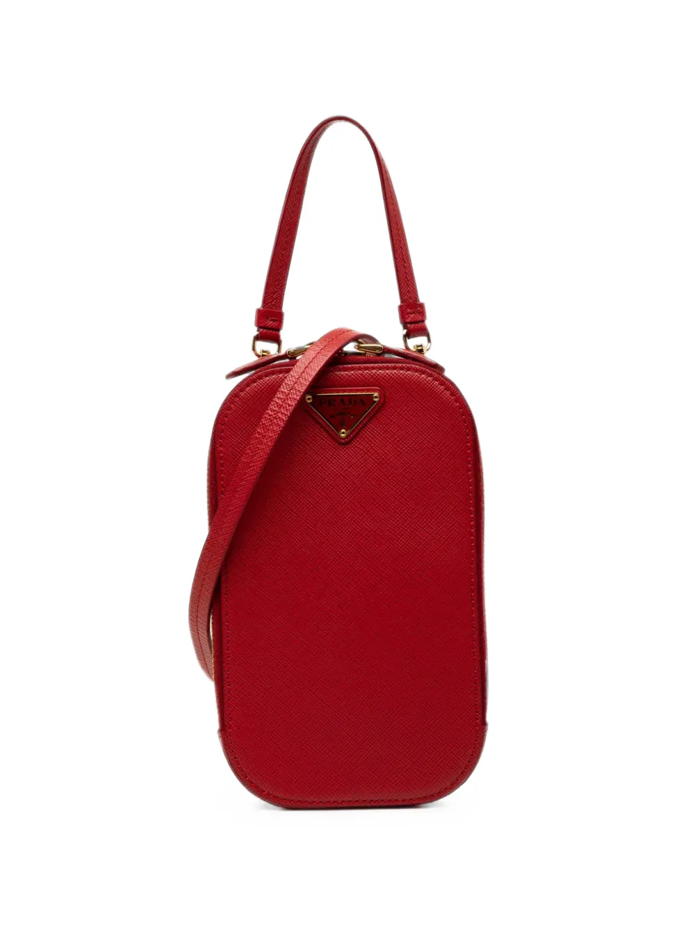 Prada Pre-Owned 2000-2013 Saffiano Zip Phone Holder satchel - Rosso