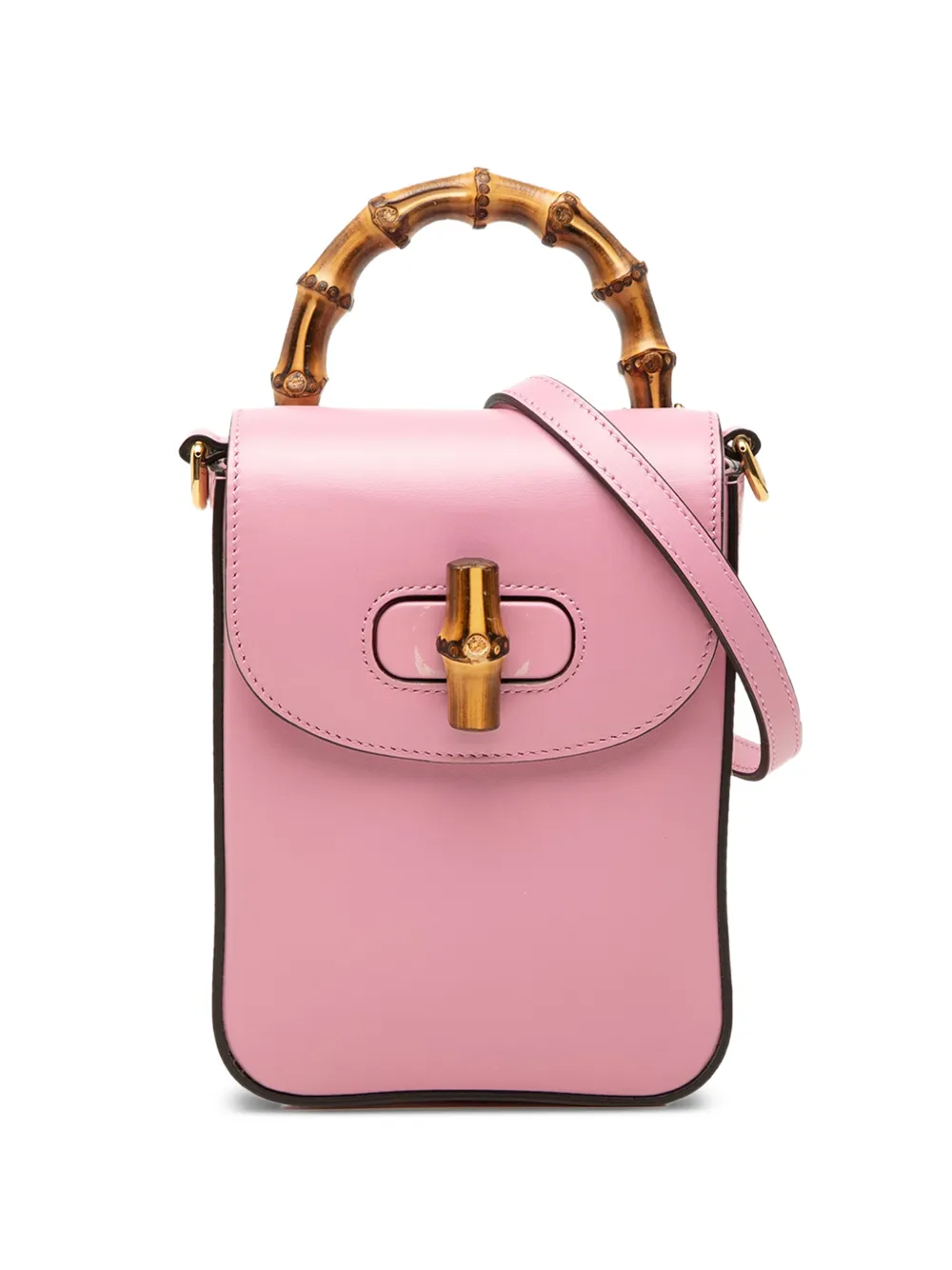 Gucci Pre-Owned 2016-2026 Mini Calfskin Bamboo Top Handle Bag satchel - Rosa
