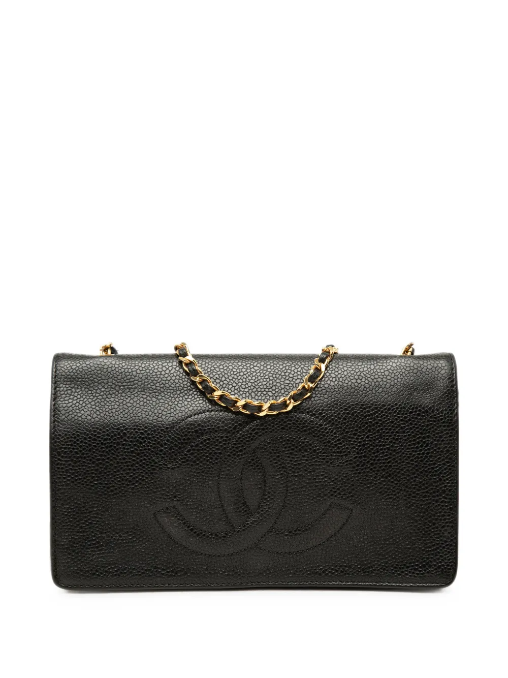 CHANEL Pre-Owned 1994-1996 CC Caviar Wallet On Chain crossbody bag - Nero
