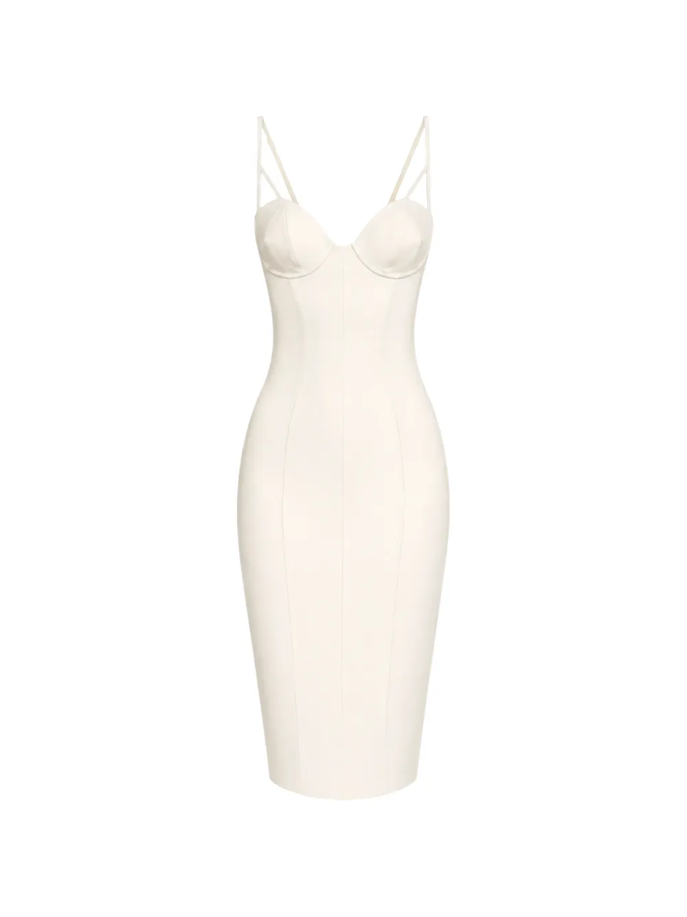 Elisabetta Franchi lace-up sweetheart-neck midi dress