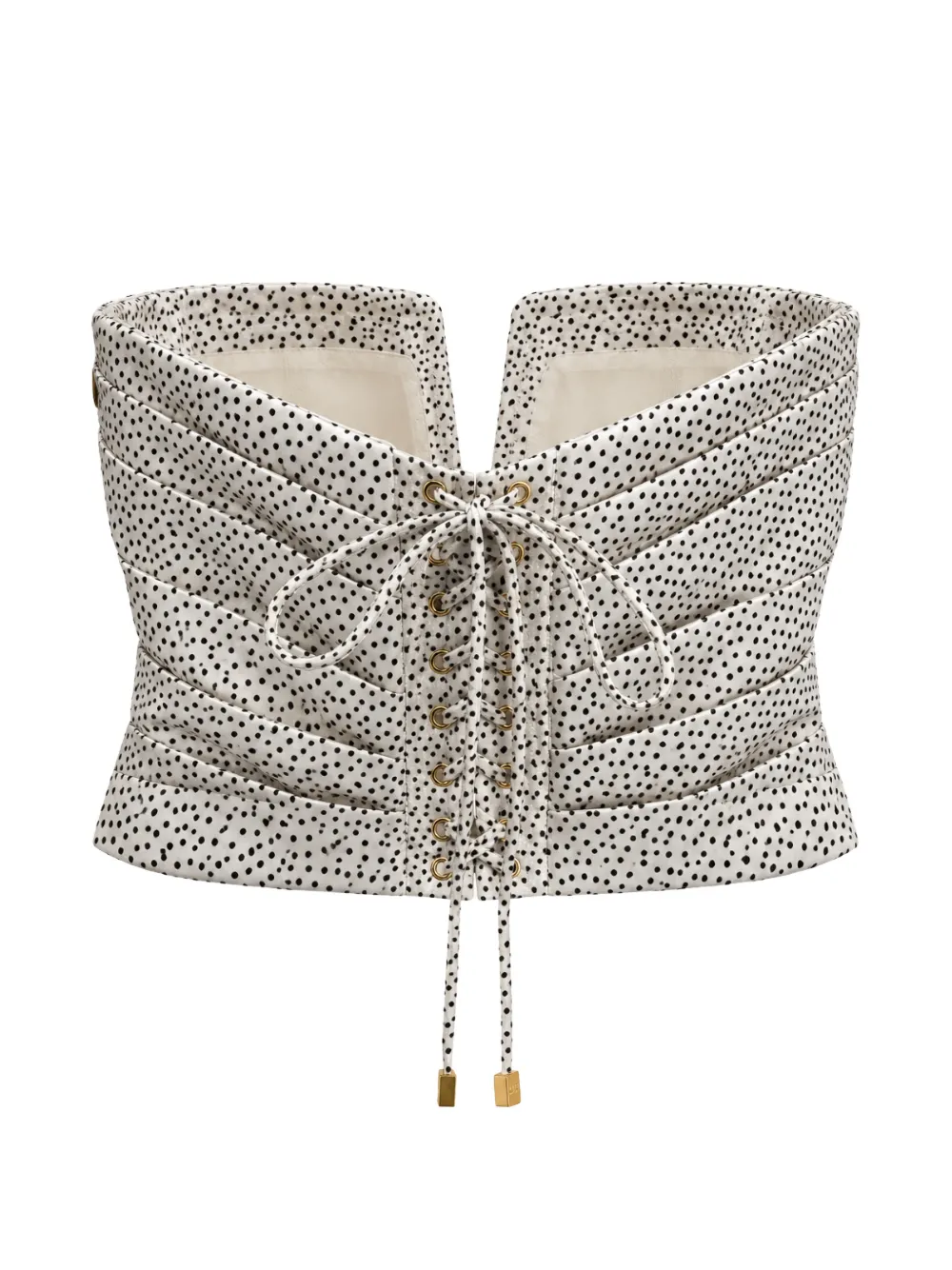 Elisabetta Franchi Top met veters en stippen Grijs