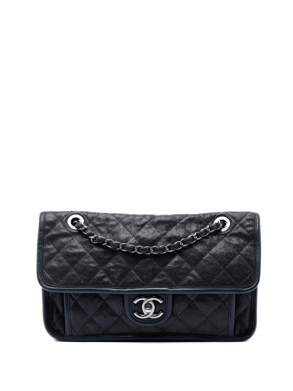 CHANEL Pre-Owned 2014 Medium Quilted Caviar French Riviera Flap shoulder bag - Blau