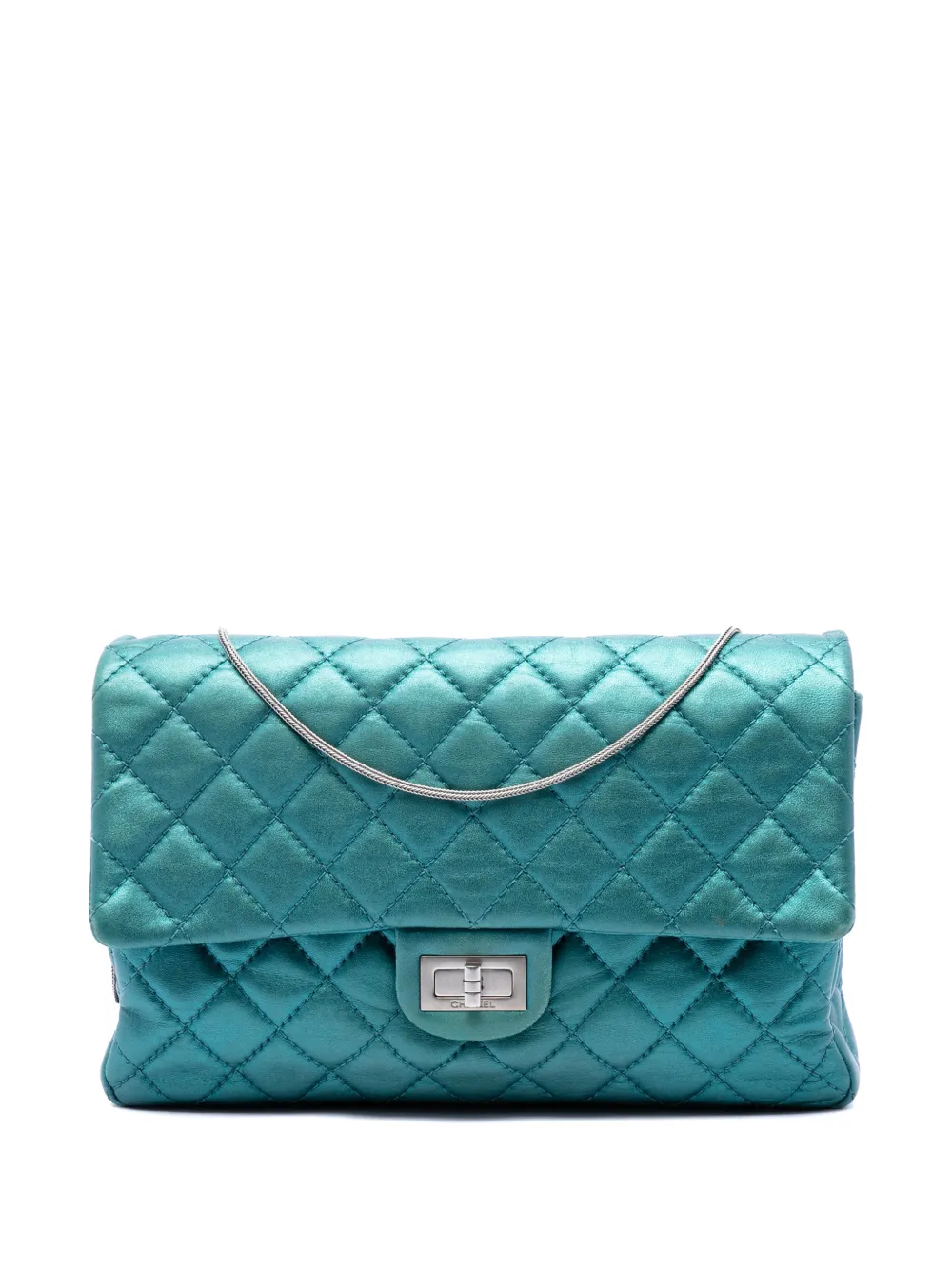 CHANEL Pre-Owned 2008-2009 Quilted Metallic Calfskin Reissue 2.55 Flap 226 shoulder bag - Blau