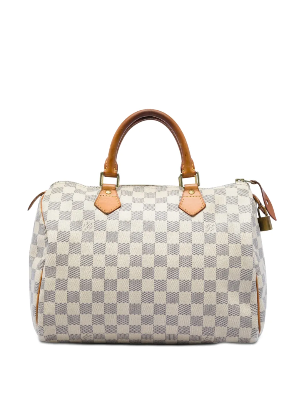Louis Vuitton Pre-Owned Borsa Speedy 30 Boston in tela Damier Azur 2011 - Bianco
