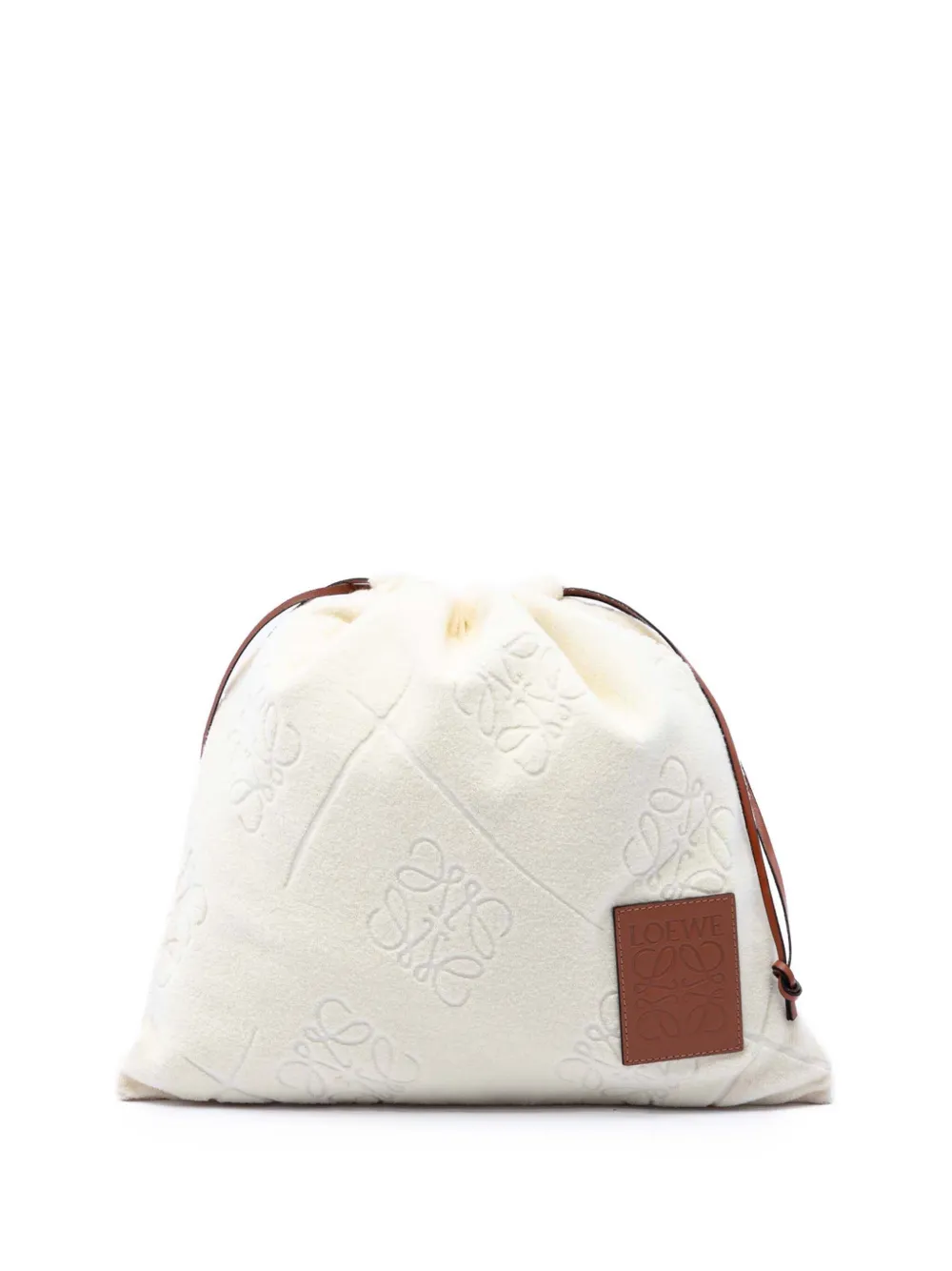 Loewe Pre-Owned 2023 Anagram Terry Cloth Drawstring Pouch clutch bag - Nude