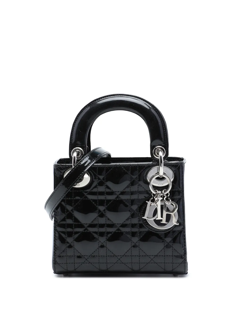 Christian Dior Pre-Owned 2013 Mini Patent Cannage Lady Dior satchel - Schwarz