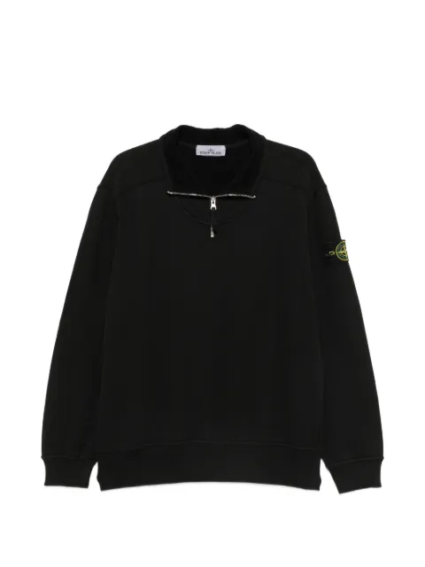 Stone Island Compass-patch quarter-zip sweater