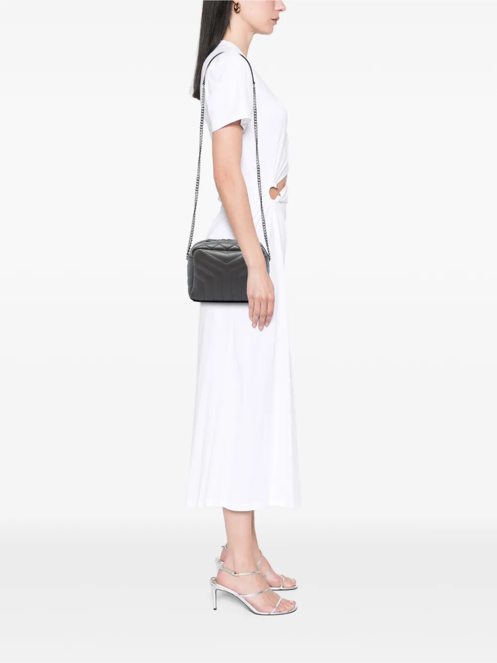 Saint Laurent Pre-Owned 2019 Small Matelasse Calfskin LouLou Bowling Bag crossbody bag - Grau