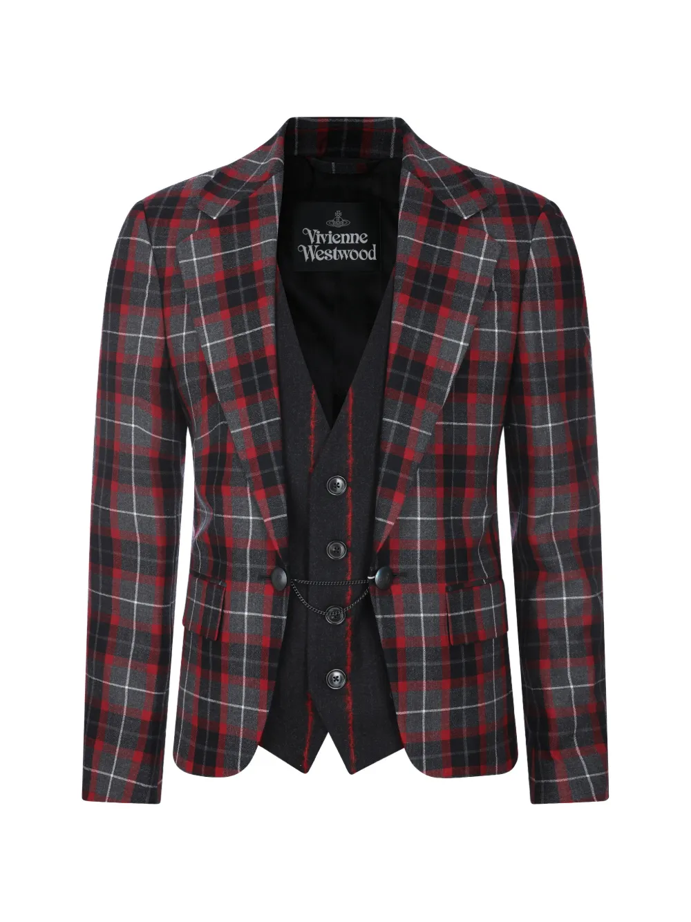 Vivienne Westwood tartan-check wool jacket - Grigio