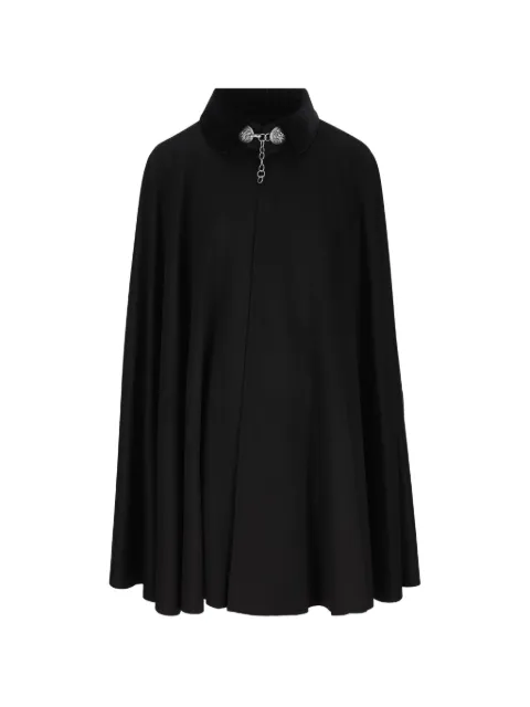 IL TABARRO Flecos fringe-detail velvet-collar cape
