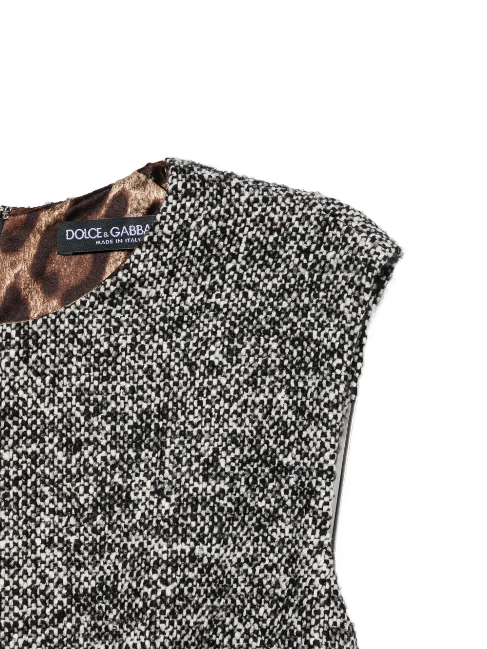 Dolce & Gabbana tweed sleeveless dress Grijs