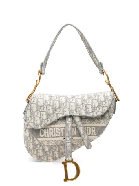 Christian Dior Pre-Owned 2020 Oblique Embroidered Canvas Saddle Bag shoulder bag