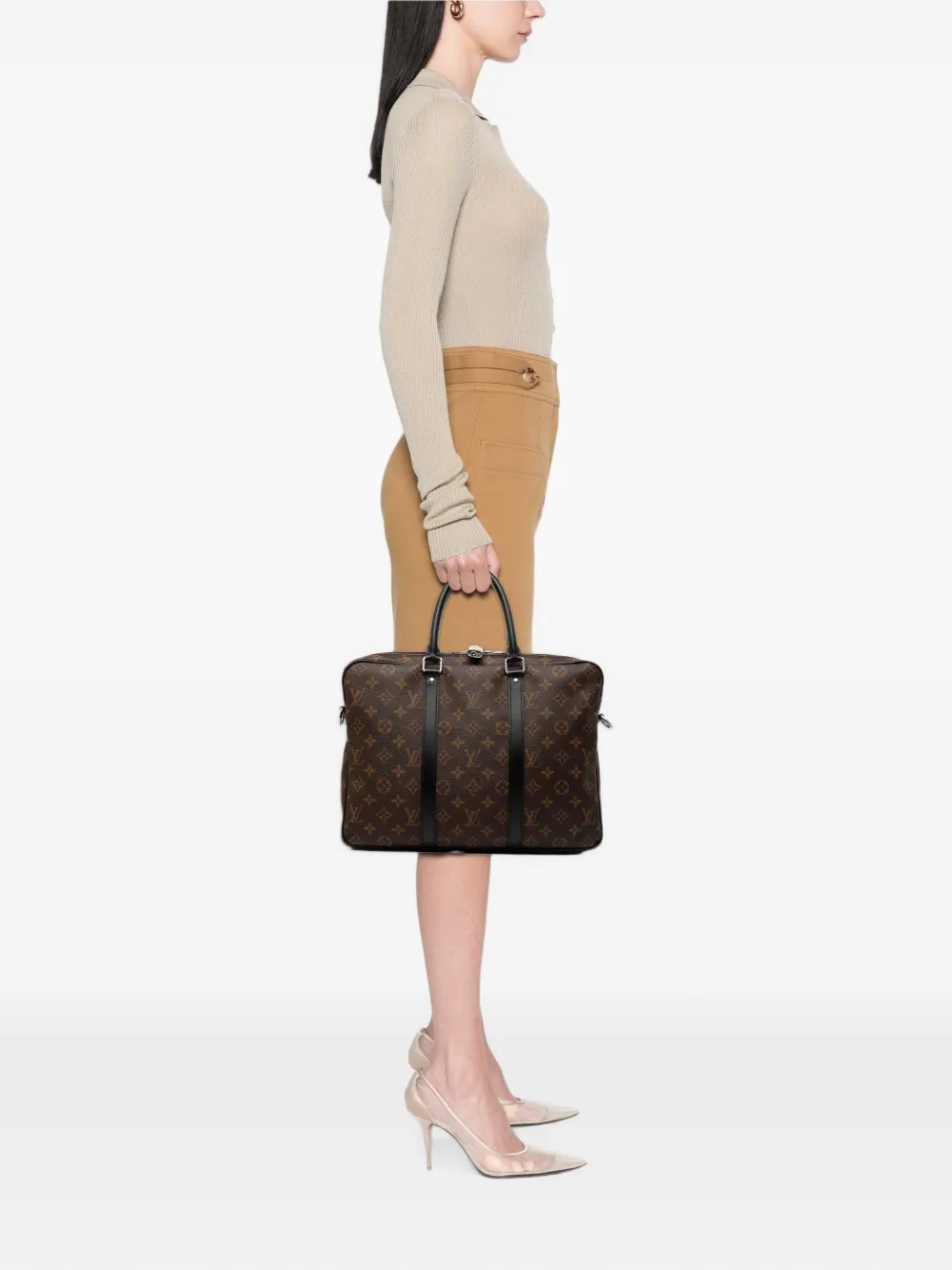 Louis Vuitton Pre-Owned 2020 Monogram Macassar Porte Documents Jour business bag - Braun