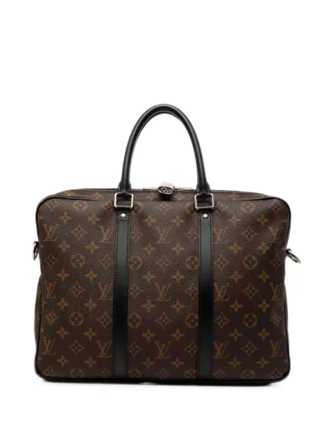 Louis Vuitton Pre-Owned Monogram Macassar Porte Documents Jour business-taske fra 2020