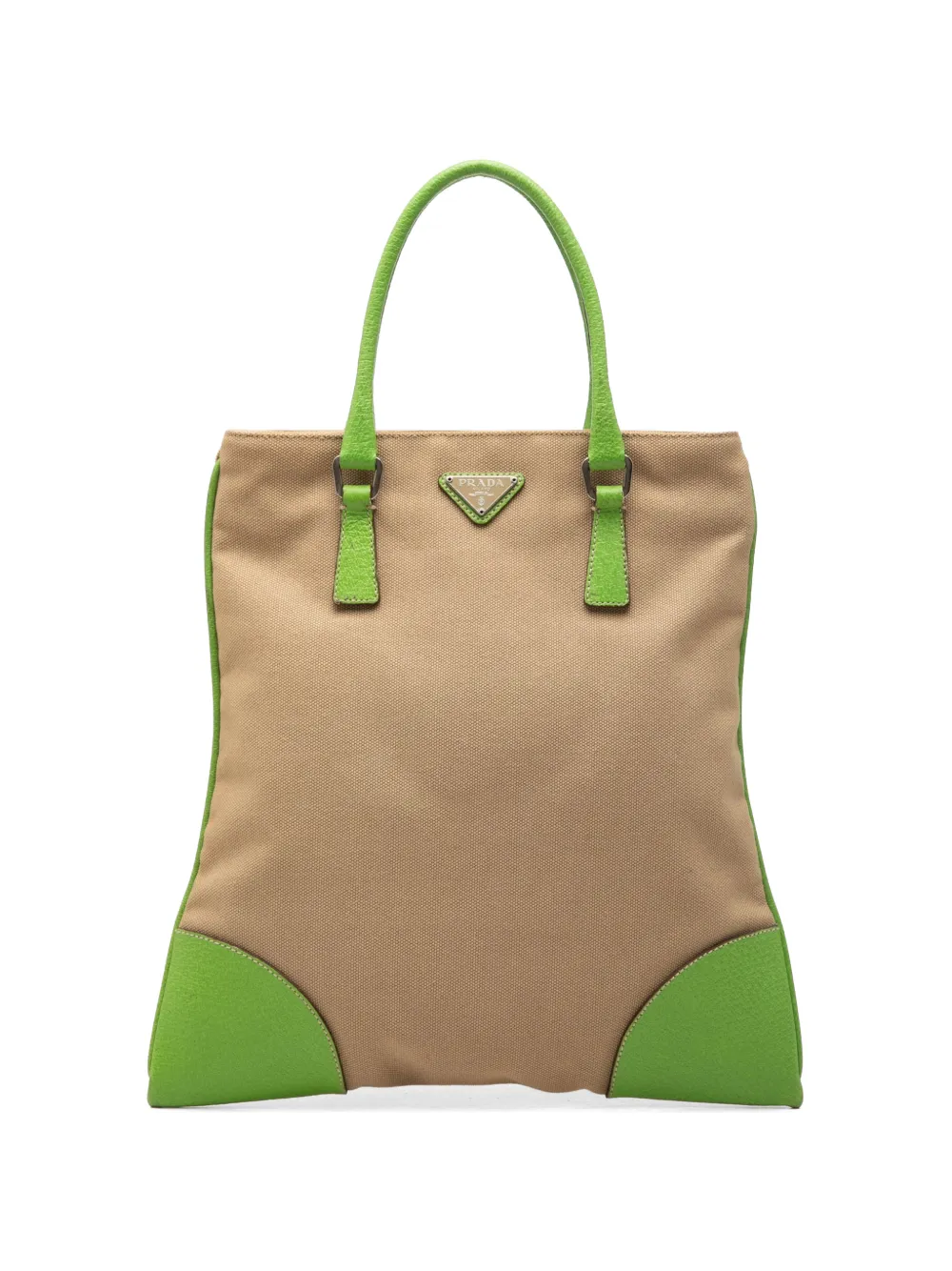 Prada Pre-Owned 2000-2013 Cinghiale Trimmed Canvas Canapa tote bag - Verde