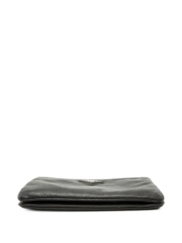 Prada Pre-Owned 2010-2026 Vitello Phenix Double Zip Crossbody Bag