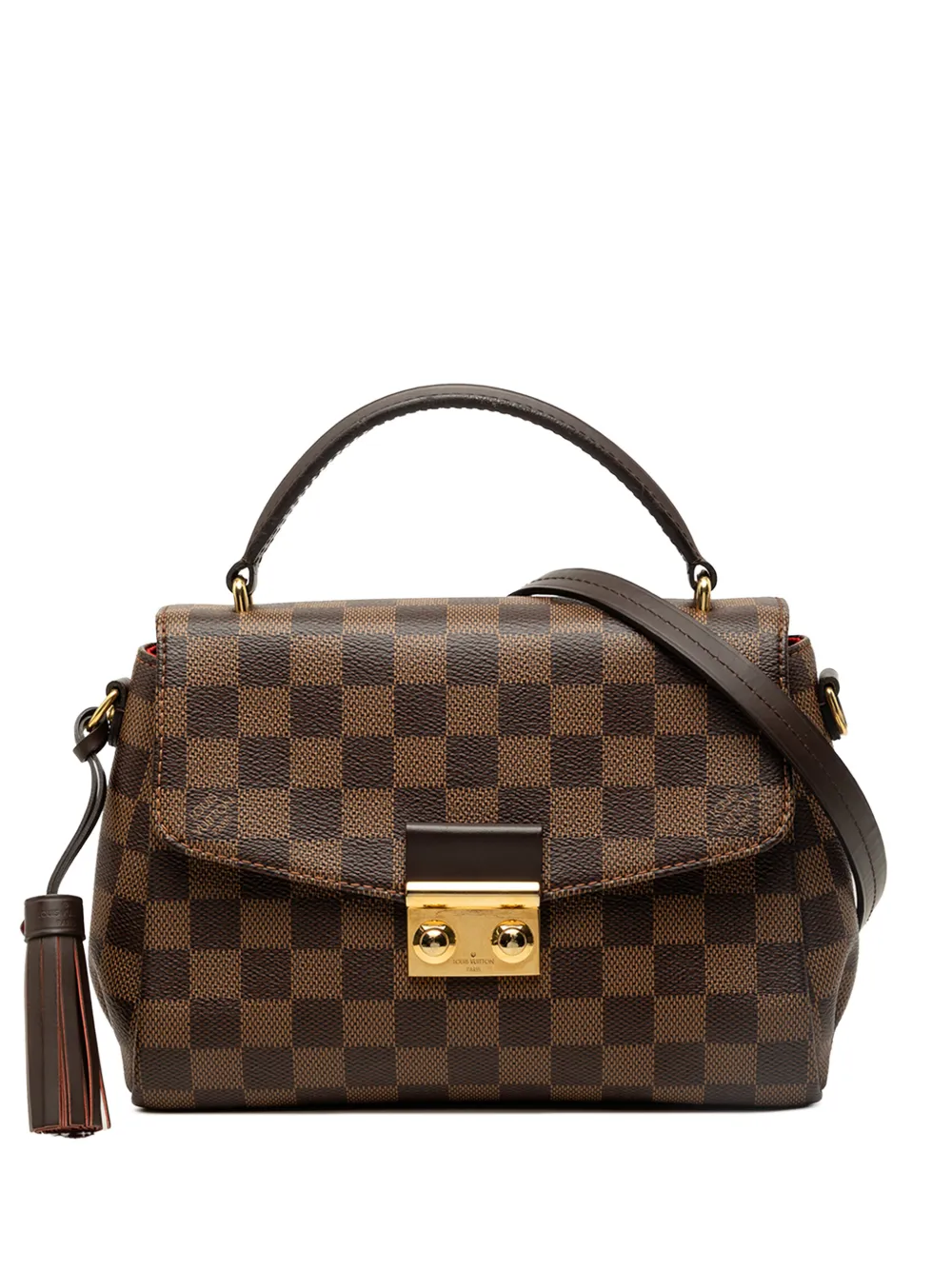 Louis Vuitton Pre-Owned Borsa a tracolla Croisette in tela Damier Ebène 2017 - Marrone