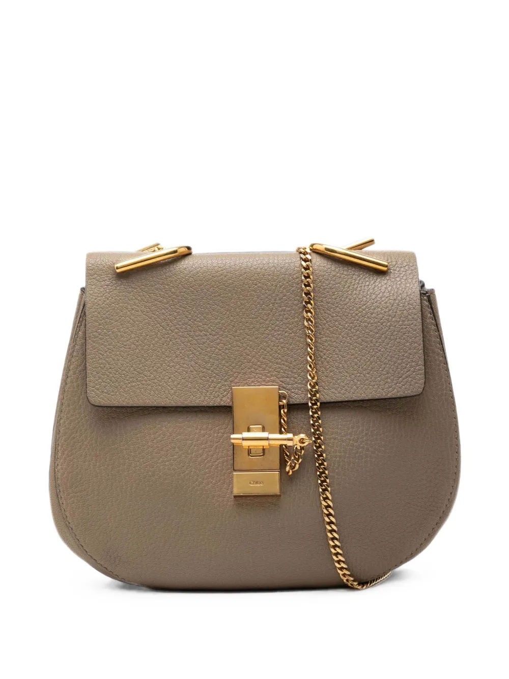 Chloé Pre-Owned 2016 Small Grained Calfskin Drew crossbody bag - Braun