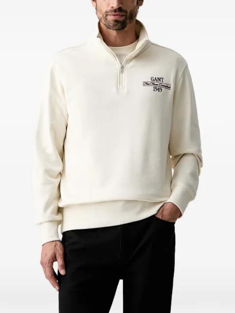 Gant logo-embroidered quarter-zip sweatshirt