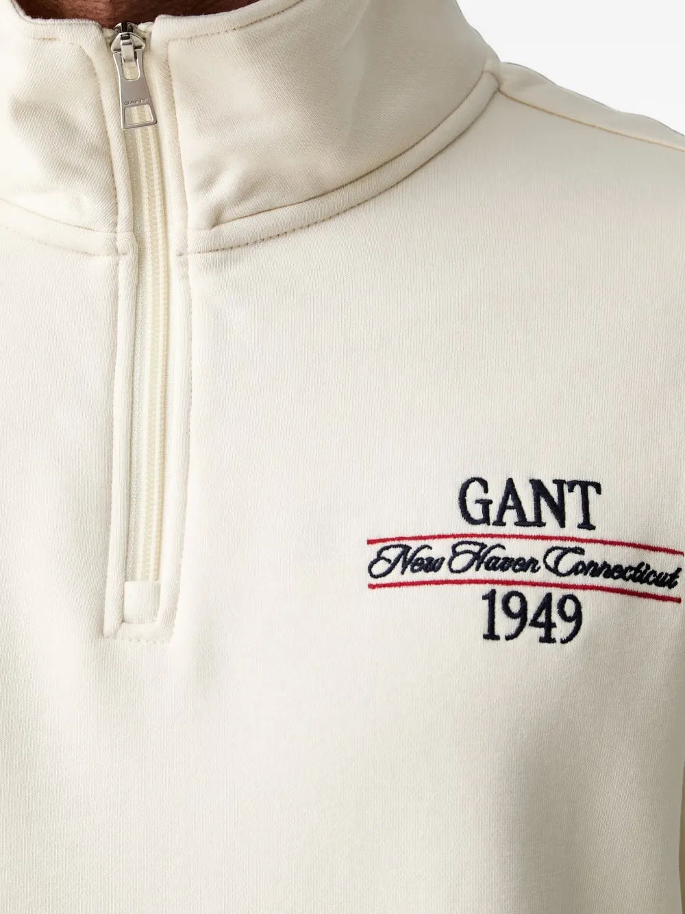 Gant Sweater met geborduurd logo Beige
