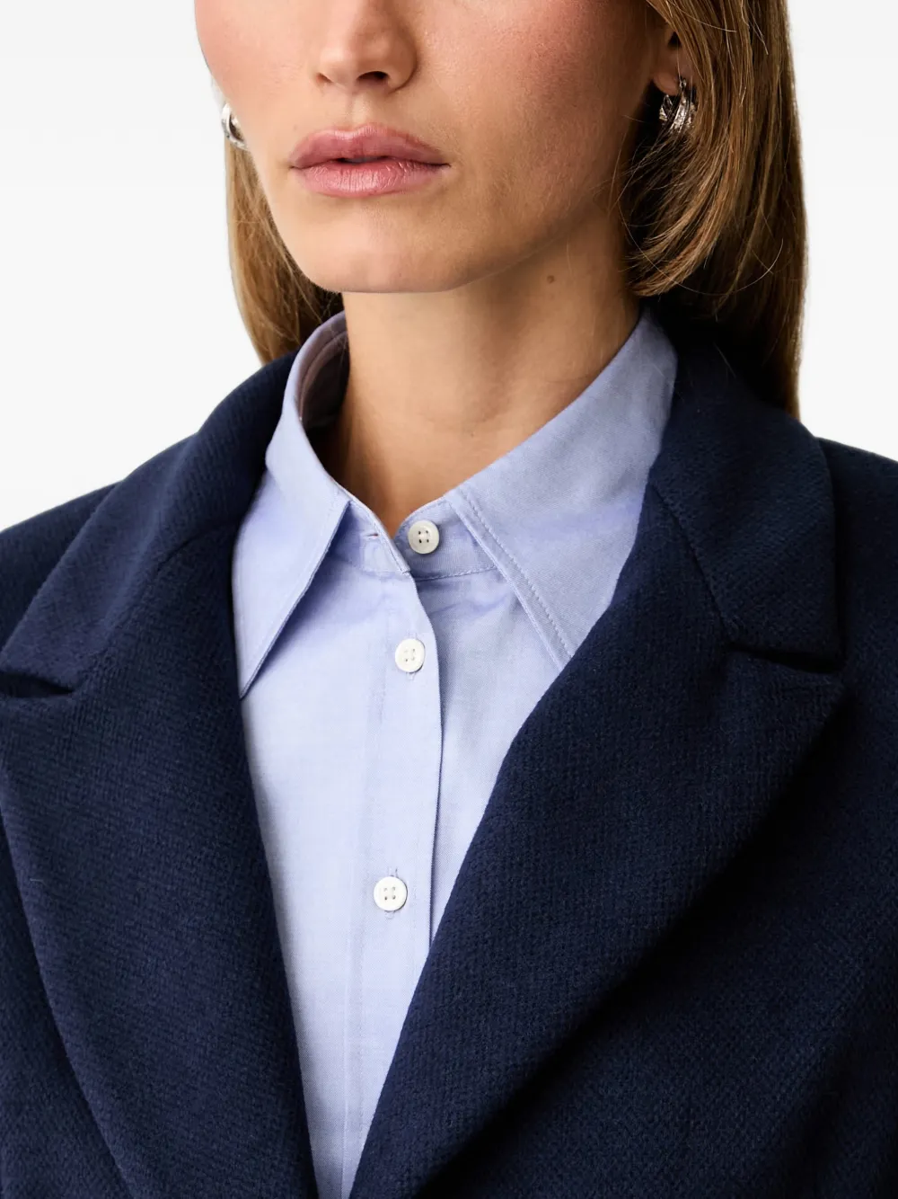 FRACOMINA Jas met gekerfde revers en ringdetail Blauw