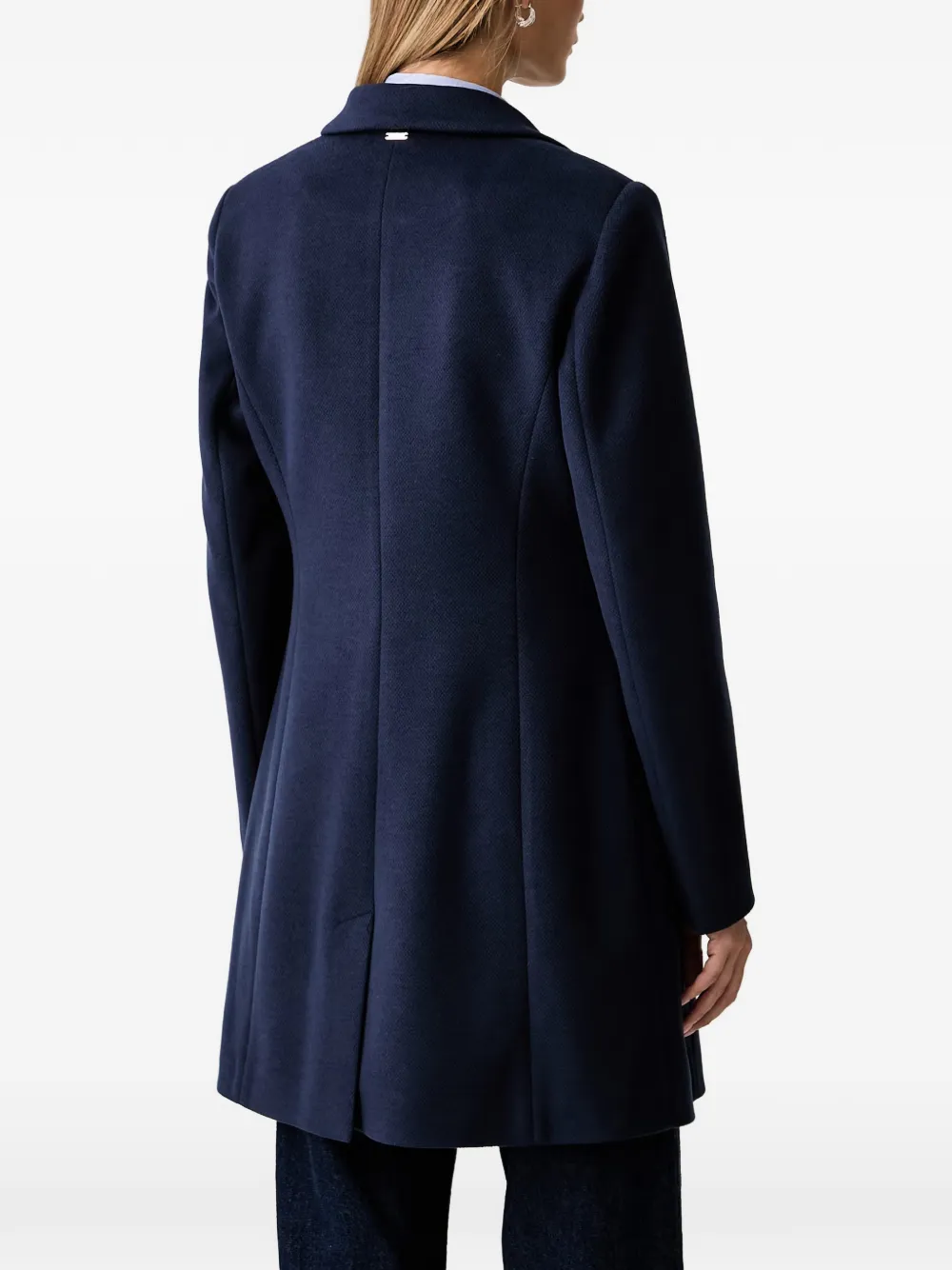 FRACOMINA Jas met gekerfde revers en ringdetail Blauw