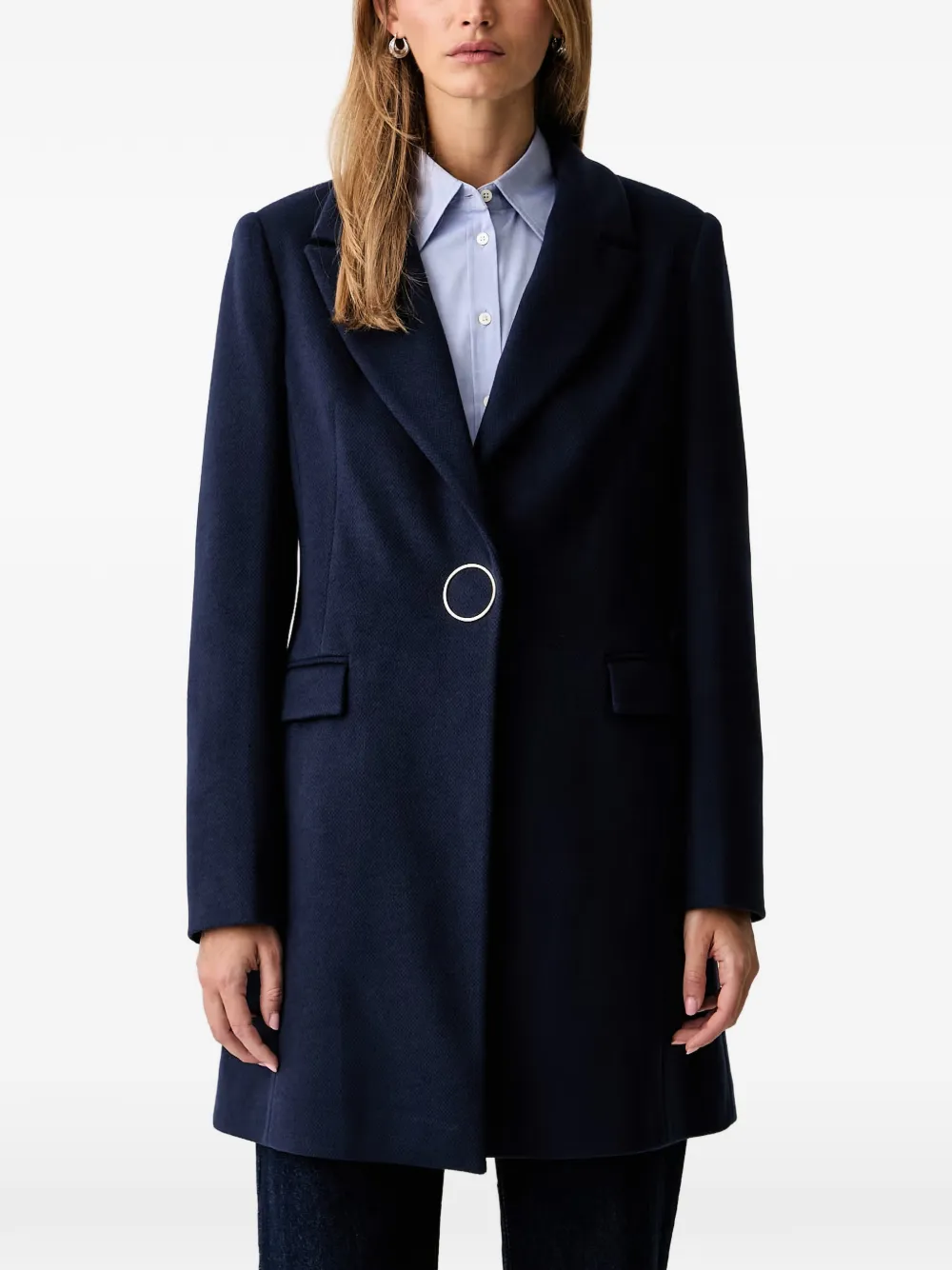 FRACOMINA ring-detail notched-lapel coat