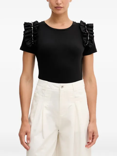 Gaudi ruffled crystal-embellished T-shirt