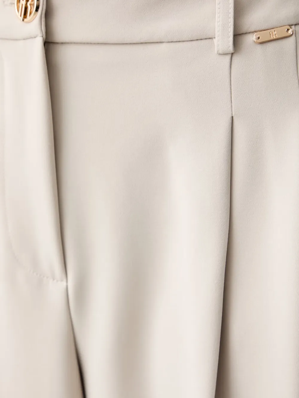 FRACOMINA Plooibroek met wijde pijpen Beige