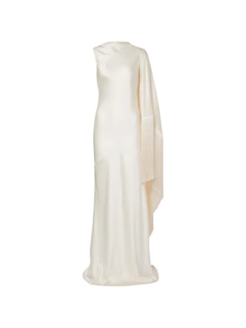 Self-Portrait fringed satin maxi dress