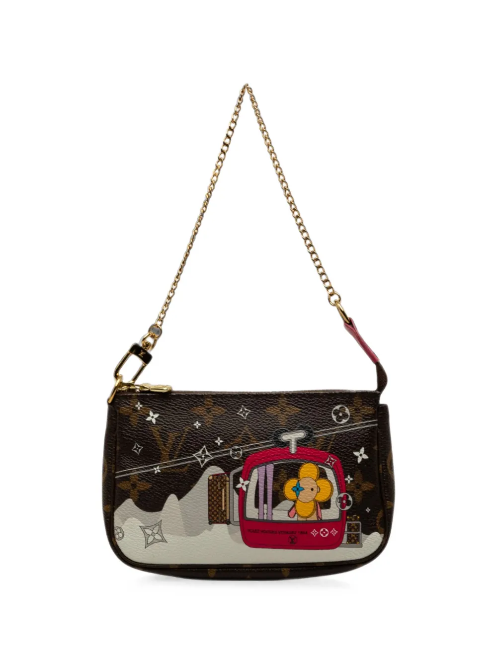 Louis Vuitton Pre-Owned 2019 Monogram Christmas Animation Mini Courchevel Pochette Accessories handbag - Braun