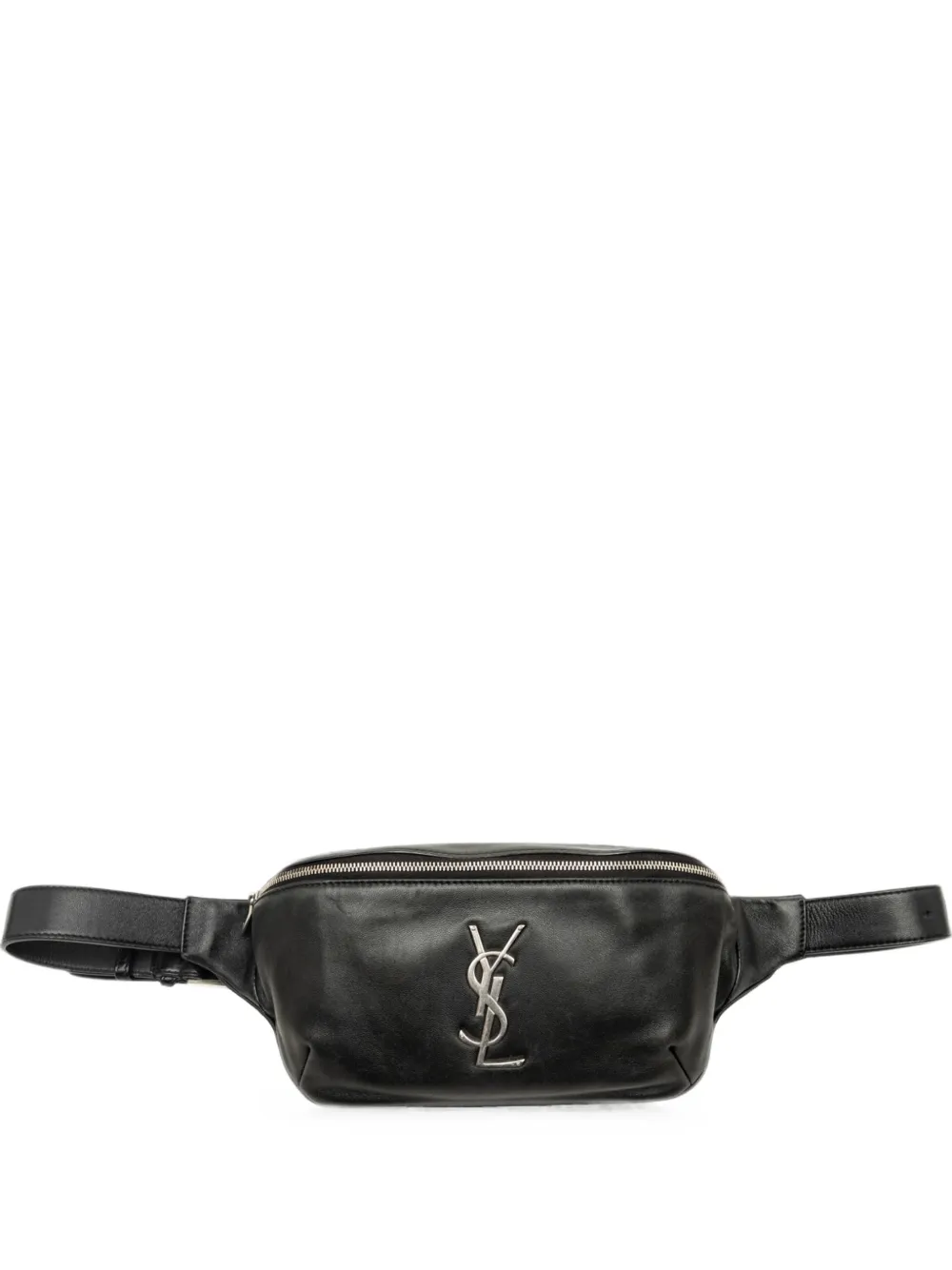 Saint Laurent Pre-Owned Marsupio in pelle di vitello liscia con monogramma 2022 - Nero