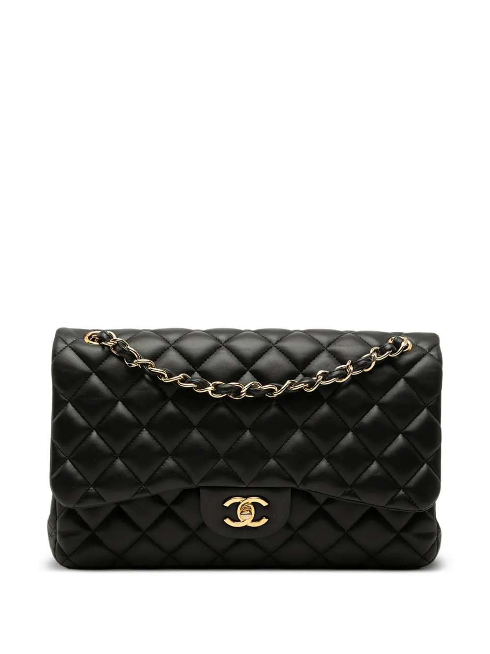 CHANEL Pre-Owned 2012-2013 Jumbo Classic Lambskin Double Flap shoulder bag - Nero
