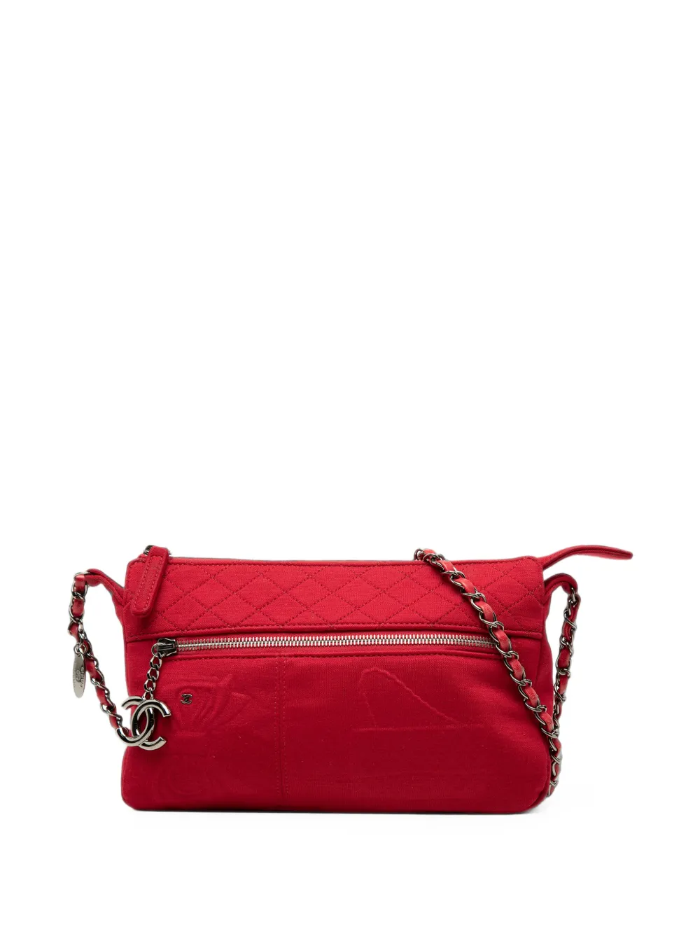 CHANEL Pre-Owned 2008-2009 Quilted Jersey Hawaii crossbody bag - Rosso