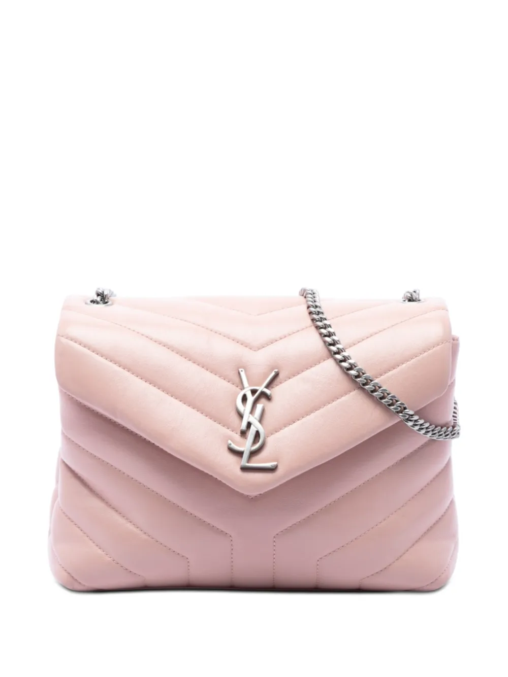 Saint Laurent Pre-Owned 2017 Small Matelasse Calfskin Monogram LouLou shoulder bag - Rosa