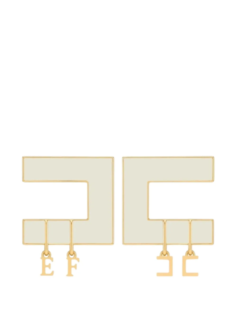 Elisabetta Franchi logo-plaque letter-charm earrings