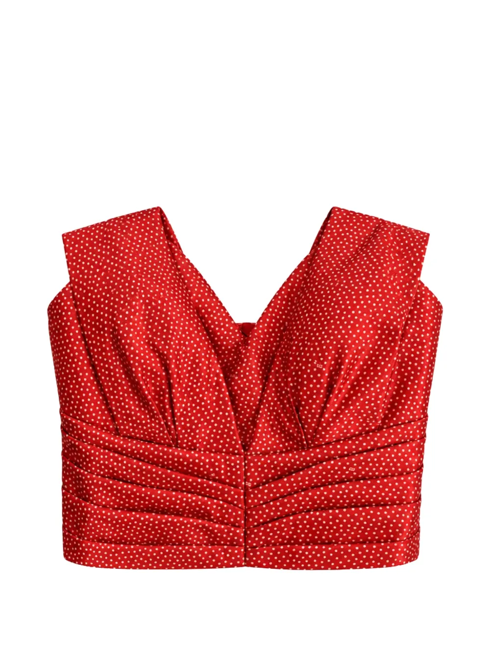 Elisabetta Franchi Gazar polka-dot lace-up top - Rosso