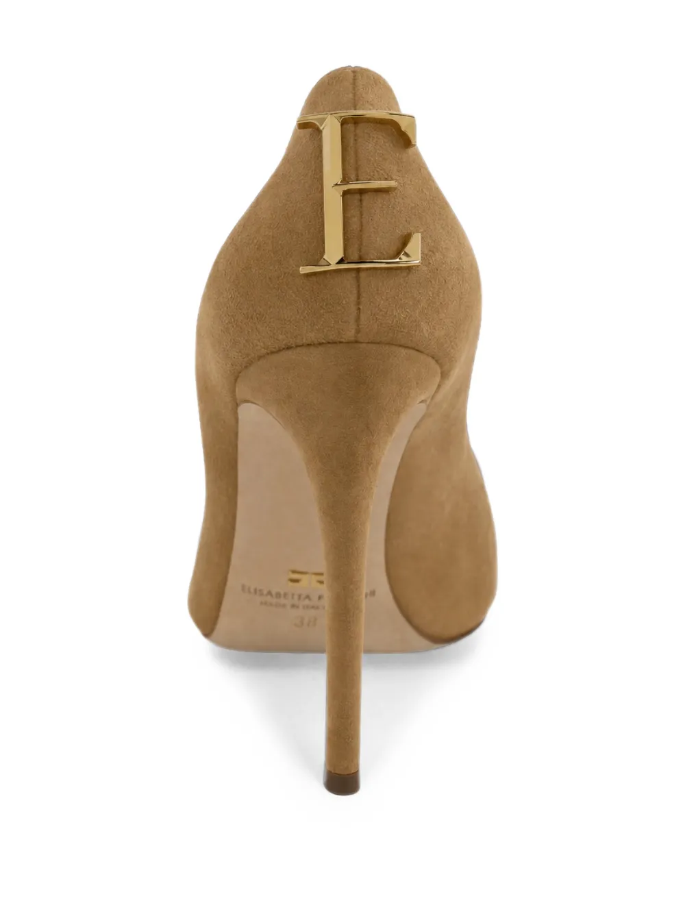 Elisabetta Franchi suede pump with logo detail Bruin