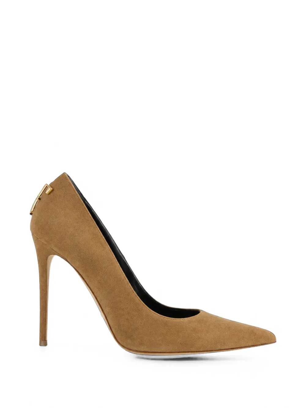 Elisabetta Franchi suede pump with logo detail Bruin