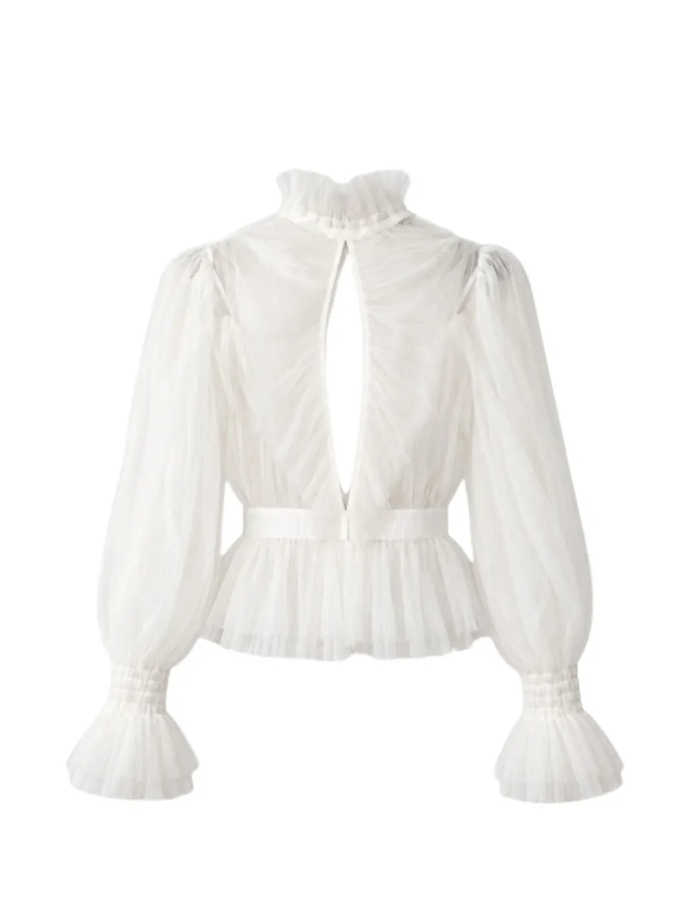 Elisabetta Franchi ruffled blouse Wit