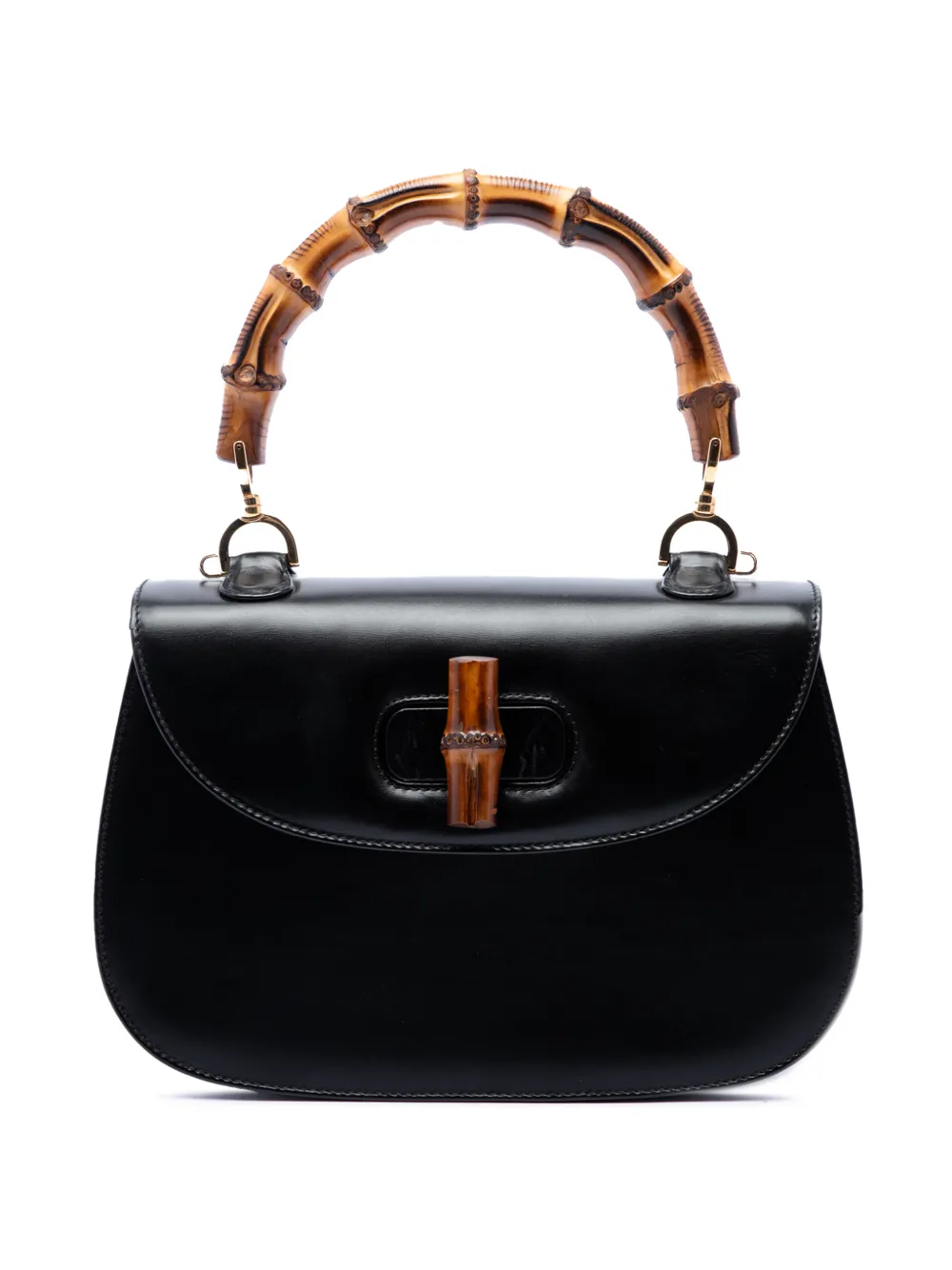 Gucci Pre-Owned 20th Century Small Calfskin Bamboo Top Handle Bag satchel - Nero