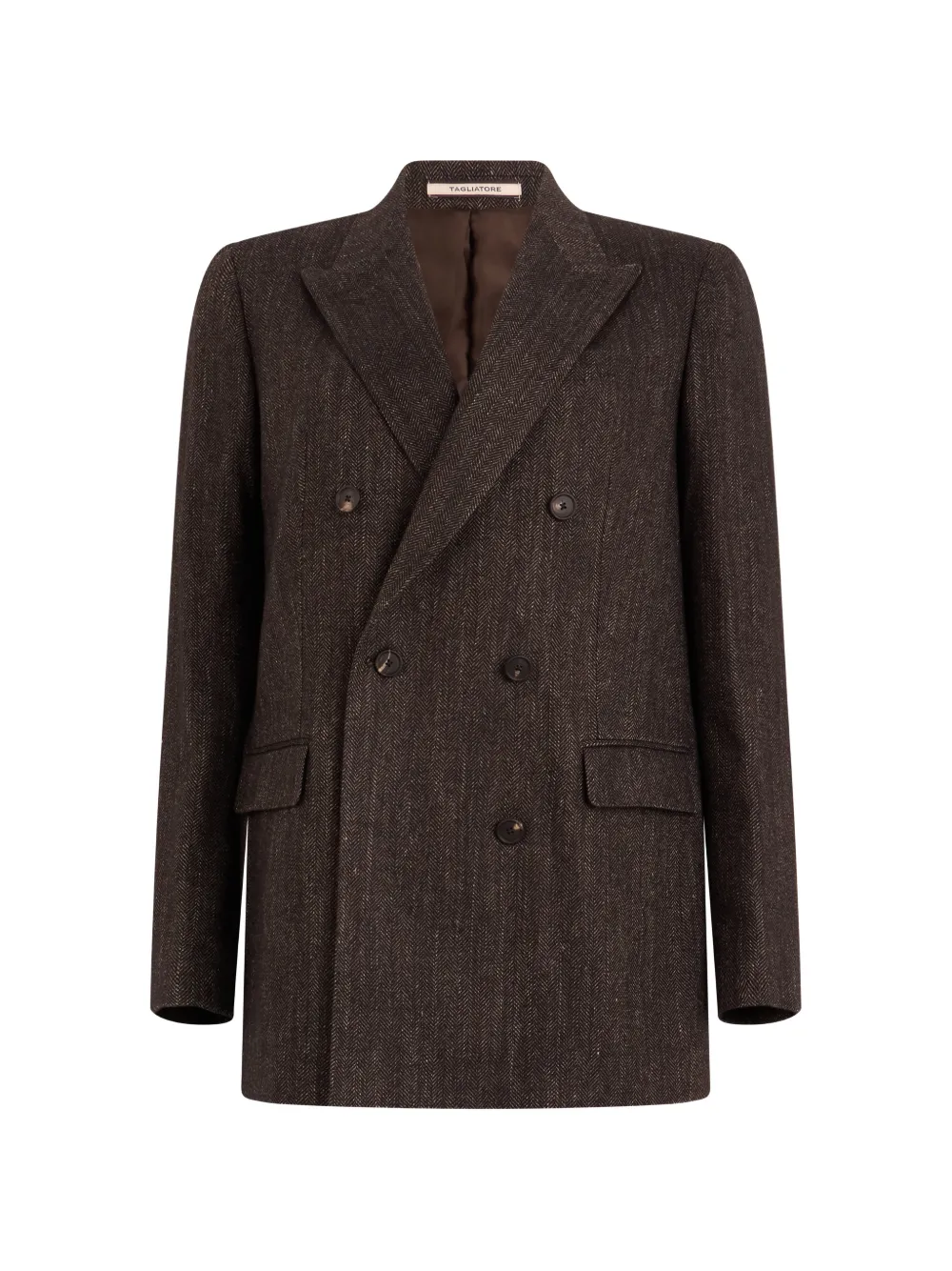 Tagliatore herringbone double-breasted jacket - Marrone
