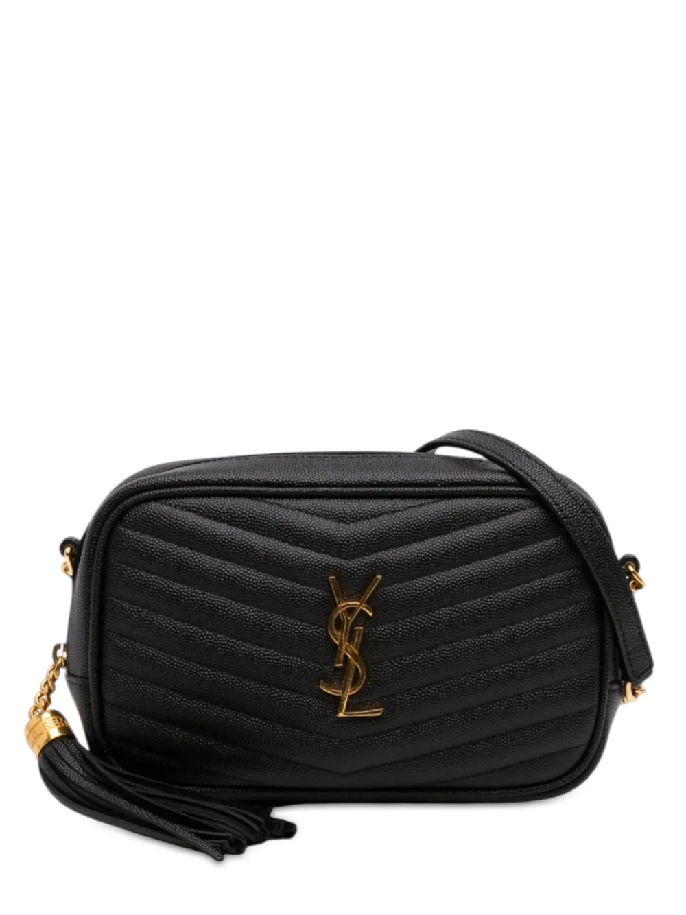 Saint Laurent Pre-Owned 2020 Mini Grain de Poudre Monogram Lou Camera Bag crossbody bag - Schwarz
