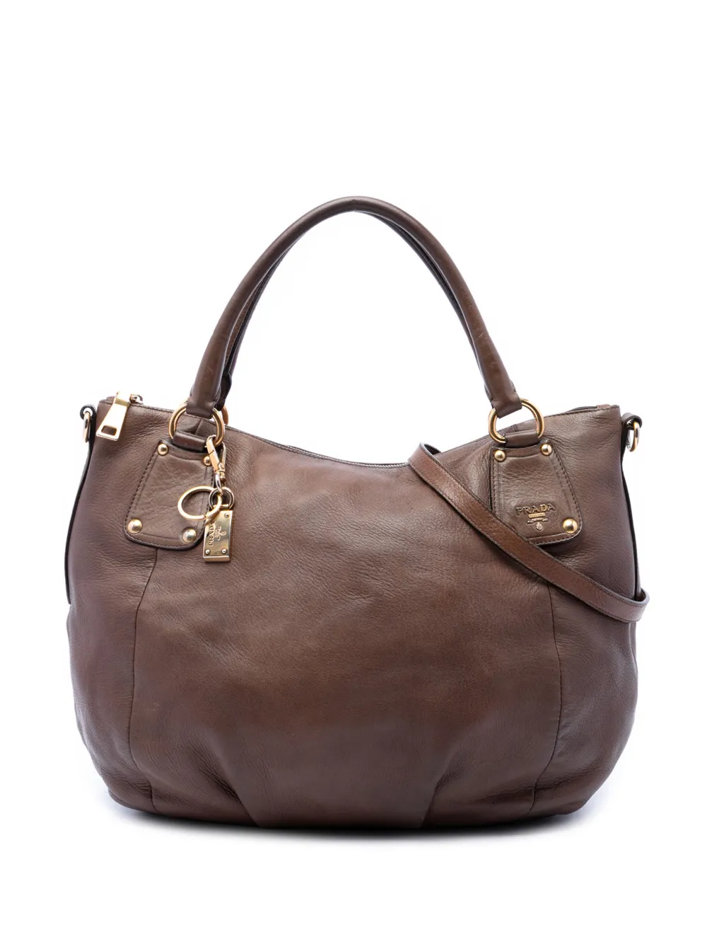 Prada Pre-Owned 2010-2026 Medium Cervo Shine Tote satchel - Marrone