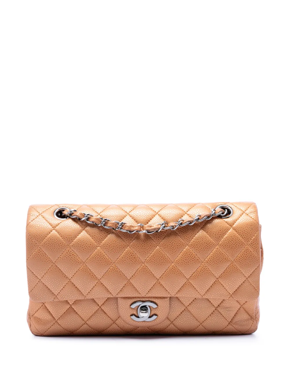 CHANEL Pre-Owned 2010-2011 Medium Classic Metallic Caviar Double Flap shoulder bag - Marrone