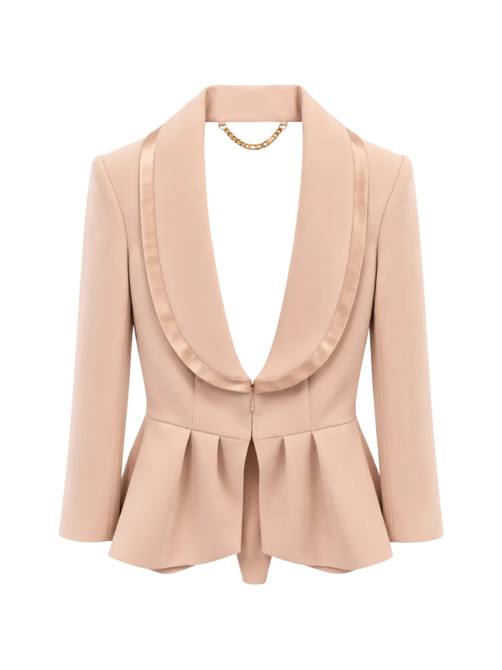 Elisabetta Franchi satin-trim peplum jacket Beige
