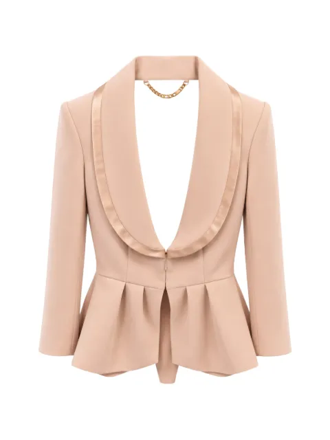 Elisabetta Franchi satin-trim peplum jacket