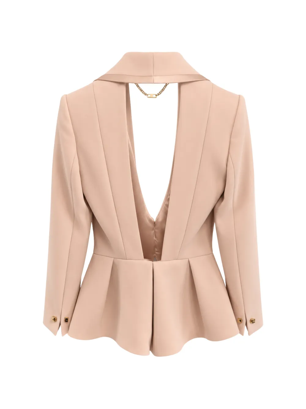 Elisabetta Franchi satin-trim peplum jacket Beige